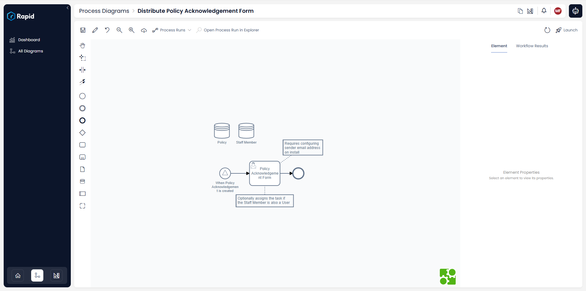 Policy process workflow automation