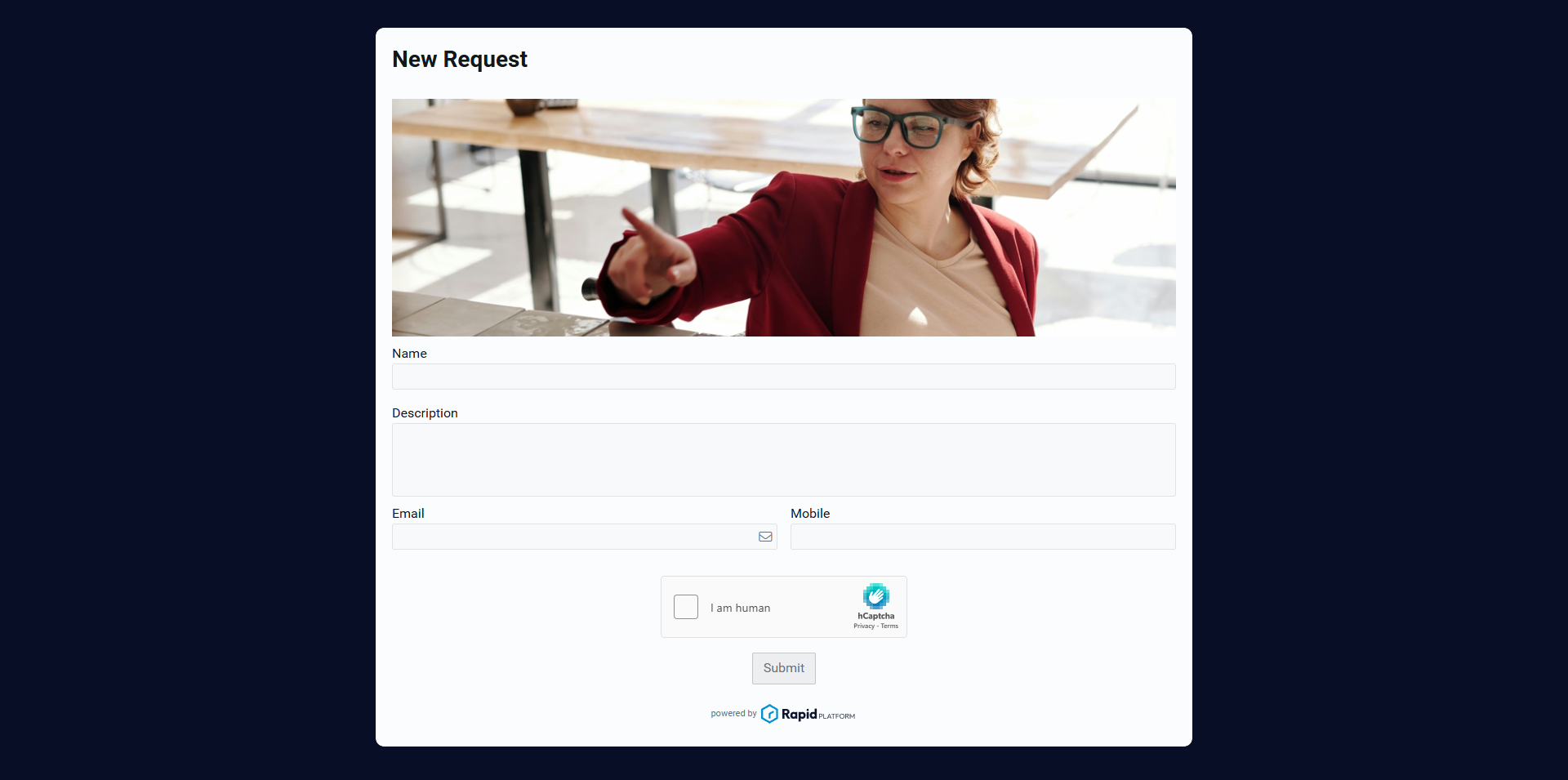 Form to submit requests