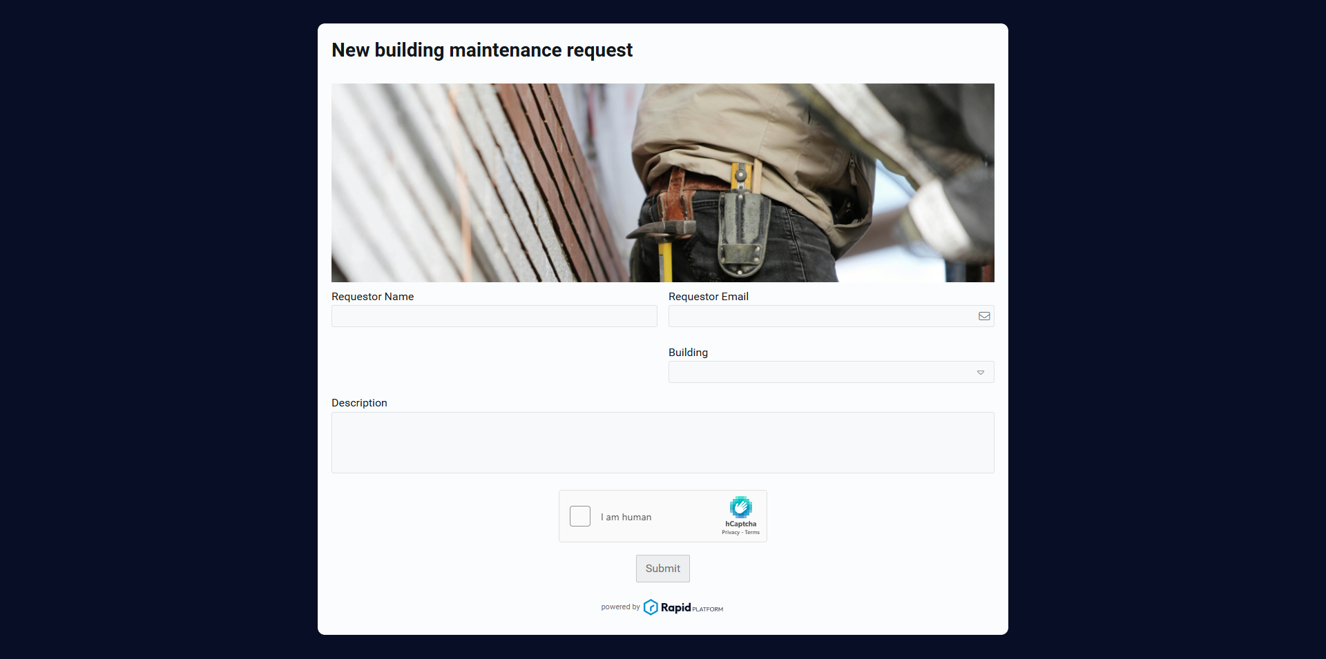 Public form for new requests