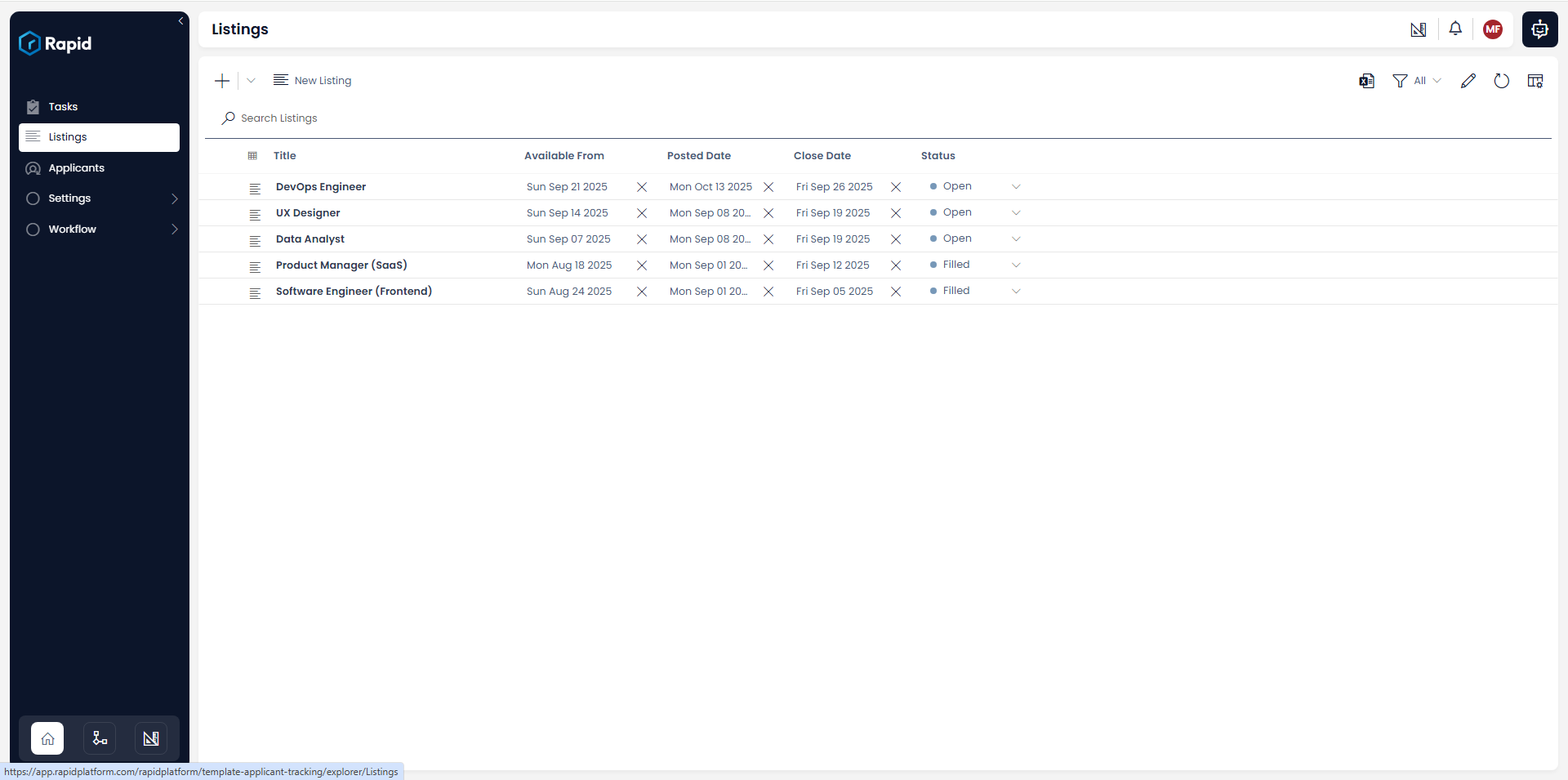 Listing list